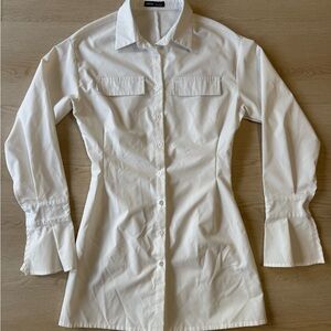 SHEIN White Long Sleeve Dress